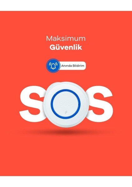Wi-Fi Akıllı Kablosuz Sos Panic Butonu, 2 Yıl Garantili, Google Asistan ve Tuya Destekli, Wifi, Çoklu Bildirim KR-WE571