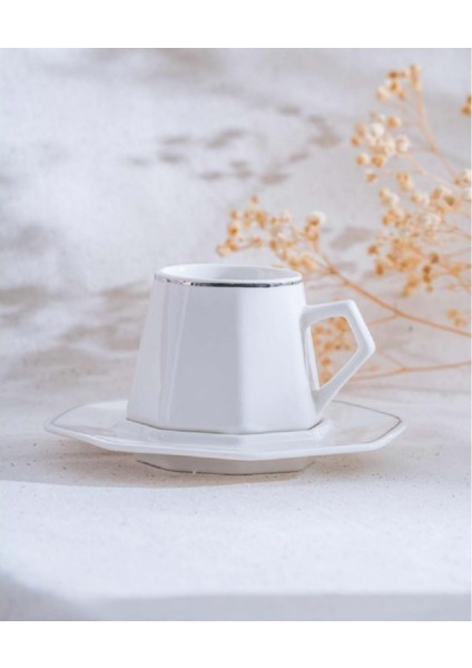 Acar Elara Silver 6 Kişilik Kahve Fincanı Takımı 6614 - 90 ml