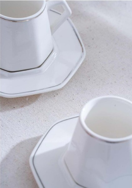 Acar Elara Silver 6 Kişilik Kahve Fincanı Takımı 6614 - 90 ml