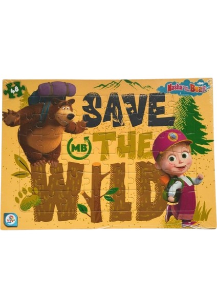 Kids Masha Koca Ayı 48 Parça Frame Puzzle