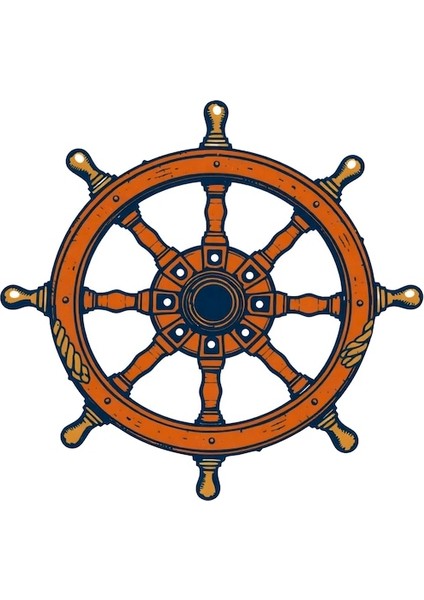 5 Adet 10X10 cm Gemi Dümeni Sticker Laptop Kask Araba Motor Defter Sticker