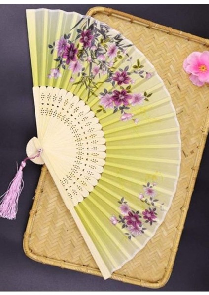 - Gelin Yelpazesi Mor Beyaz Çiçekli ve Desenli Vintage Hediyelik Yelpaze fiyatları