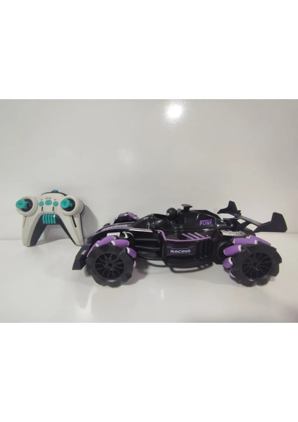 28 cm 2.4 Ghz Motor Sesli, Buharlı, Yan Giden, 360 Derece Dönen,yüksek Hızlı, Şarjlı Araba (Mor)