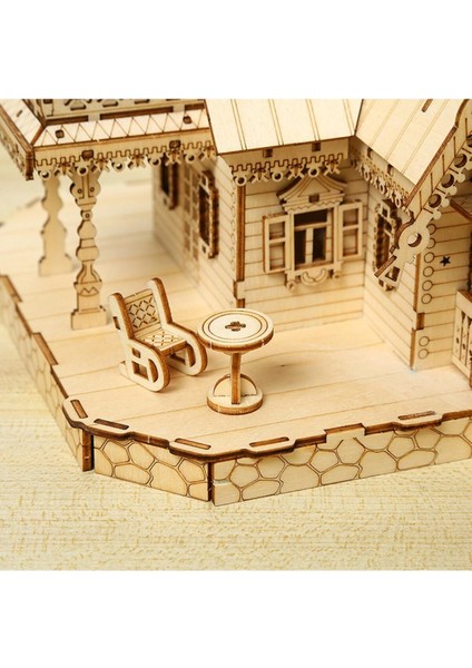3D Ahşap Yapboz Kilit Seti, Mimari Model Kiti, Yetişkinler Için Kendi Ahşap El Işi Kitinizi Yapın