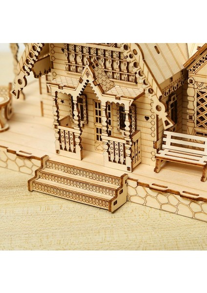 3D Ahşap Yapboz Kilit Seti, Mimari Model Kiti, Yetişkinler Için Kendi Ahşap El Işi Kitinizi Yapın
