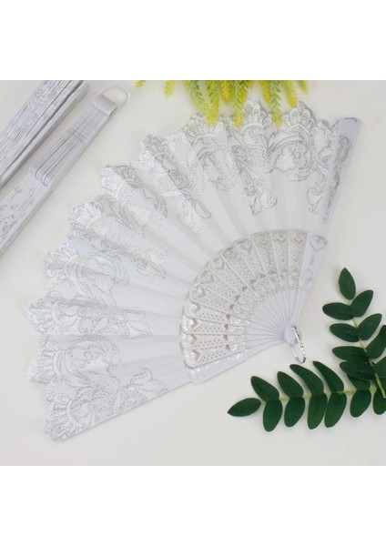 Plastik Kumaş Yelpaze 12'li Beyaz