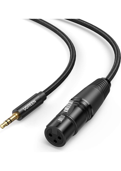 3.5mm To Xlr Mikrofon Ses Kablosu Örgülü 1 Metre