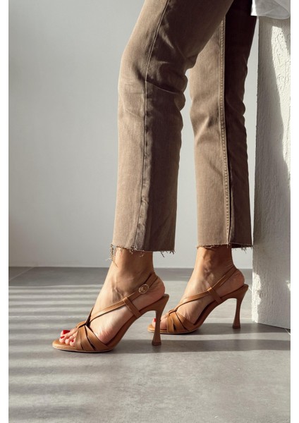 Elena Taba Hakiki Deri Topuklu Ayakkabı