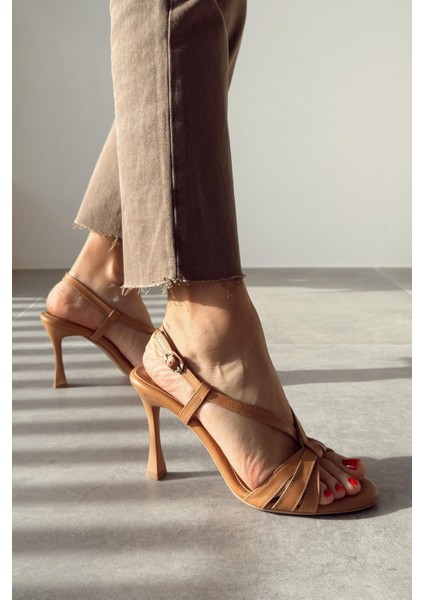 Elena Taba Hakiki Deri Topuklu Ayakkabı