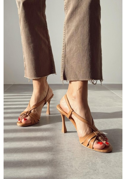 Elena Taba Hakiki Deri Topuklu Ayakkabı