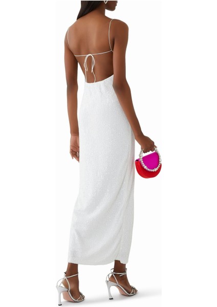 Aaliyah Simli Maxi Elbise