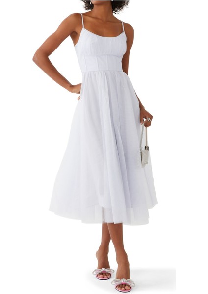 Tül Korsaj Midi Elbise fiyatları