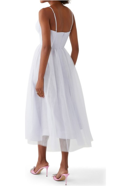 Tül Korsaj Midi Elbise modelleri