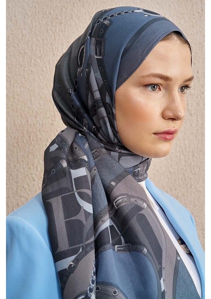 Mavi-Gri Ed Scarf Celebrity Pietra Şal