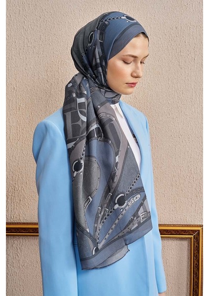 Mavi-Gri Ed Scarf Celebrity Pietra Şal fiyatları