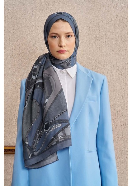 Mavi-Gri Ed Scarf Celebrity Pietra Şal modelleri