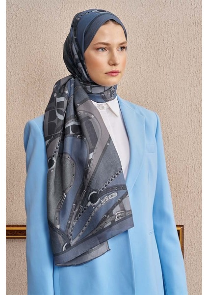 Mavi-Gri Ed Scarf Celebrity Pietra Şal fırsatları