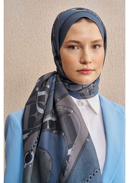 Mavi-Gri Ed Scarf Celebrity Pietra Şal indirimleri