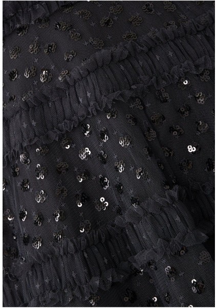 Işıltılı Nokta Detaylı Uzun Abiye Elbise fırsatları