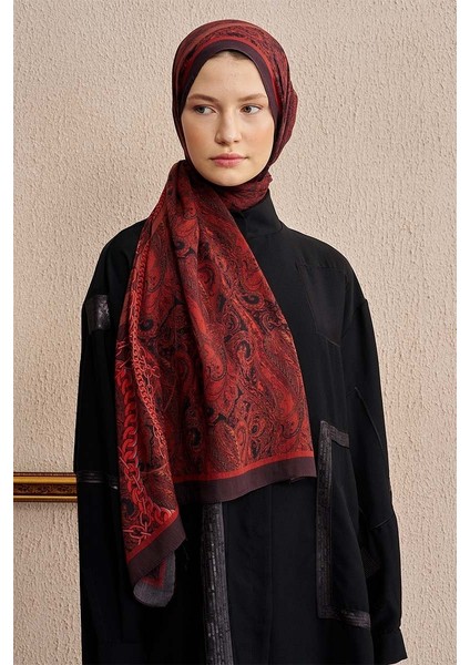 Kırmızı Ed Scarf Pamuk Ipek Rogue Şal