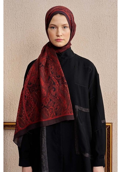 Kırmızı Ed Scarf Pamuk Ipek Rogue Şal