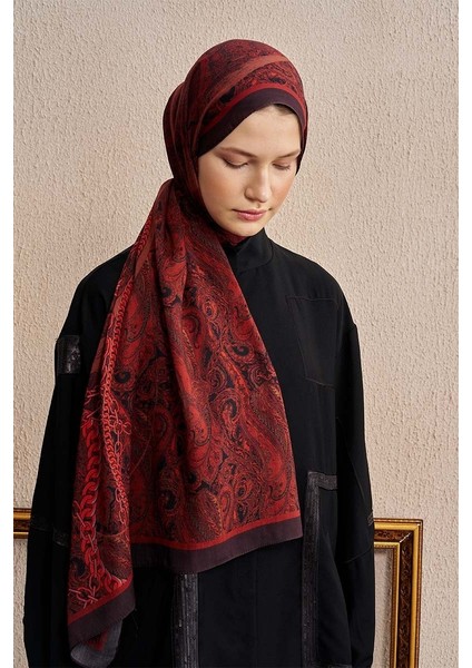 Kırmızı Ed Scarf Pamuk Ipek Rogue Şal