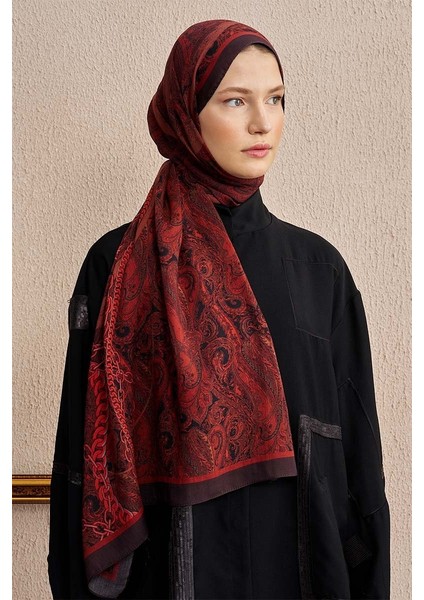 Kırmızı Ed Scarf Pamuk Ipek Rogue Şal