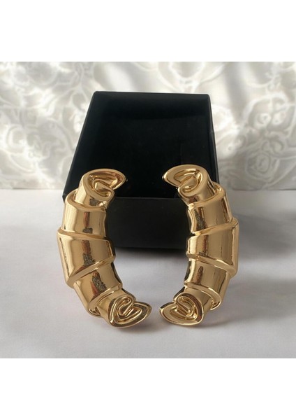 Gold Kruvasan Çelik Küpe