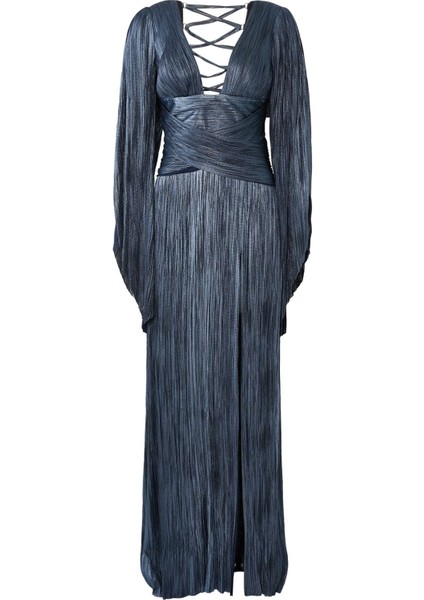 Alana Maxi Elbise - Koyu Mavi