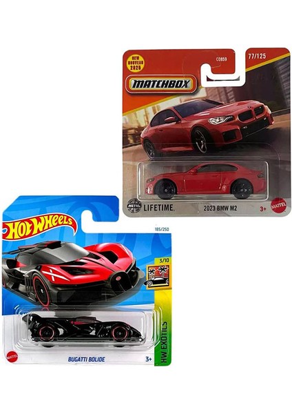 2 Araç Bmw Set - Hot Wheels Bugatti Bolide & Matchbox Bmw M2 (1/64)