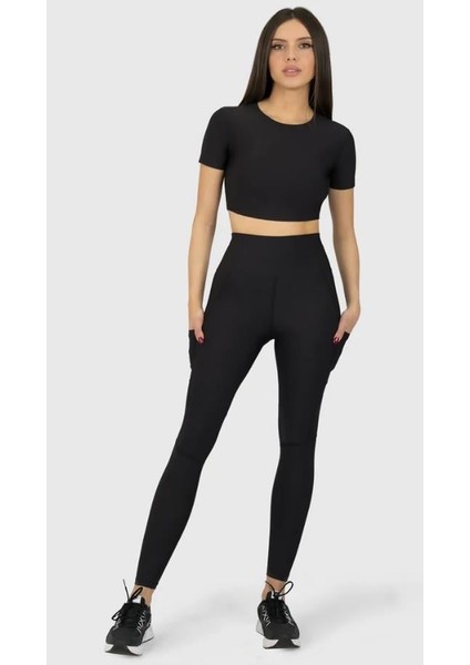 Superstacy İki Beden İnceltici Toparlıyıcı Ultra Yüksel Bel Korse Cepli SporTayt