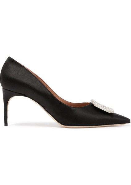 Şık ve Zarif Monroe Saten Slingback Topuklu Ayakkabı