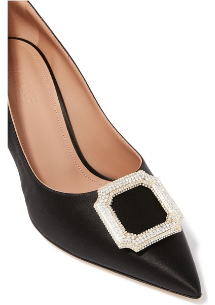 Şık ve Zarif Monroe Saten Slingback Topuklu Ayakkabı