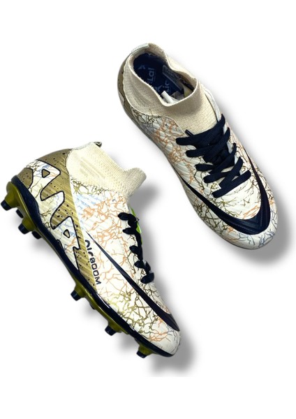 Çoraplı Airboom Krampon Bej Siyah Desenli