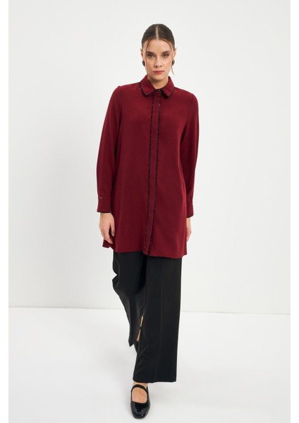 Şerit Detaylı Lacivert Tunik 1498