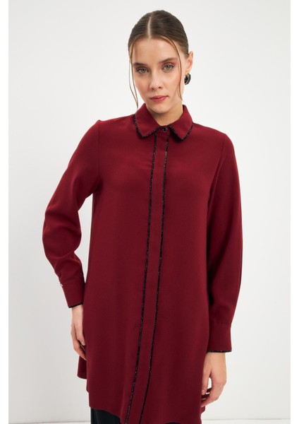 Şerit Detaylı Lacivert Tunik 1498