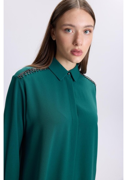 Omuz Detaylı Zümrüt Tunik T-1499 fiyatları