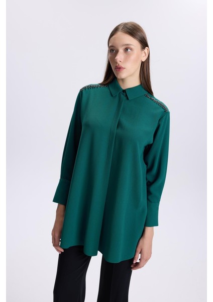 Omuz Detaylı Zümrüt Tunik T-1499 modelleri