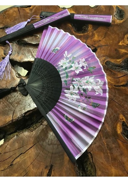 - Yelpaze Özel Hediye Kutusu ile Mavi ve Mor Çiçekli Desenli Bambu Şık Japon Lüks Özel Tasarım fiyatları