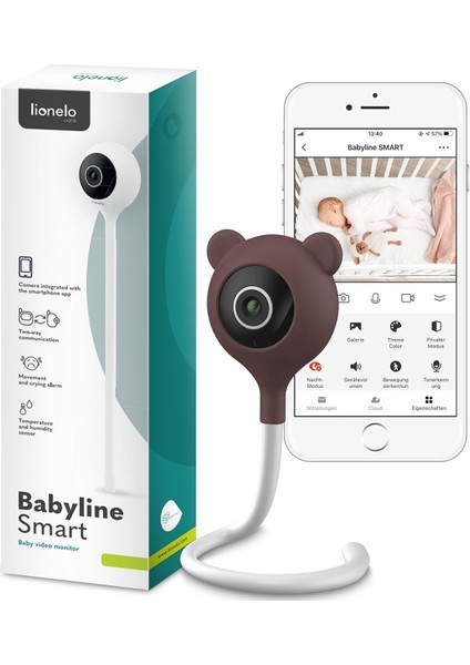 Babyline Smart Wi-Fi Bebek Kamerası, Gece Görüşlü, Hareket ve Ses Algılamalı