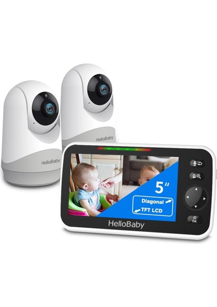 Çift Kameralı Video Bebek Monitörü, Gece Görüş & Eco Modu