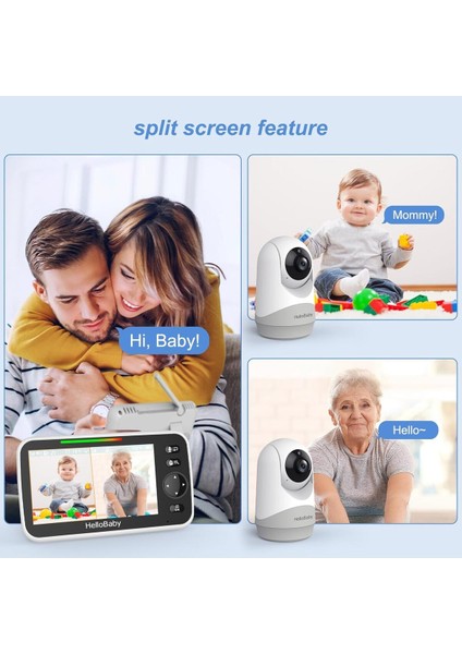 Çift Kameralı Video Bebek Monitörü, Gece Görüş & Eco Modu