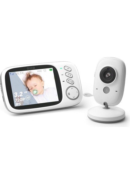 Bebek Kameralı Monitör, 3.2" Lcd, Gece Görüşü, Vox Modu, Iki Yönlü Konuşma, Ninni
