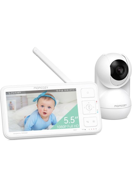 5.5" 1080P Full Hd Bebek Monitörü, Wifi Gerektirmez, 5800MAH, Gece Görüşü, 120 Saat Pil