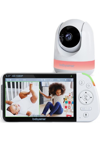 5.5" Full Hd Bebek Monitörü, Wifi Olmadan, 300M Menzil, Iki Yönlü Ses, 4x Zoom, 5000MAH Pil