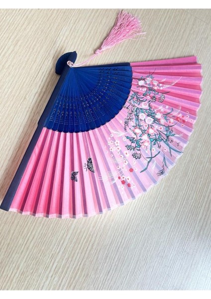 - Pembe Çiçek Desenli Şık Yelpaze modelleri