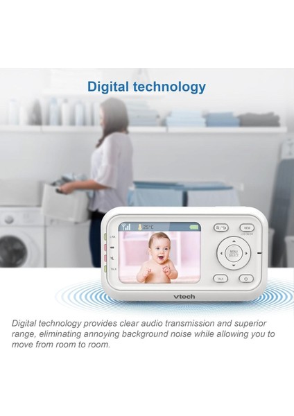 Baby Monitor VM3255, Hareketli Kamera, 2.8" LCD Ekran, Dijital Zoom, Gece Görüşü, Iki Yönlü Iletişim
