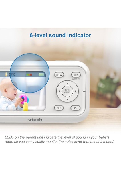 Baby Monitor VM3255, Hareketli Kamera, 2.8" LCD Ekran, Dijital Zoom, Gece Görüşü, Iki Yönlü Iletişim