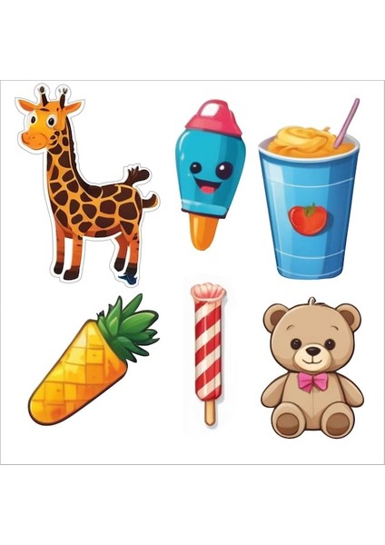 Çocuk Etiket Seti Sticker Yapıştırma Defter Masa Dolap Suluk V5 modelleri