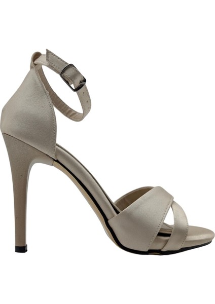 Madeleine | Abiye Önü Açık Çapraz Bant Topuklu Ayakkabı - Madeleine - Ekru - 37